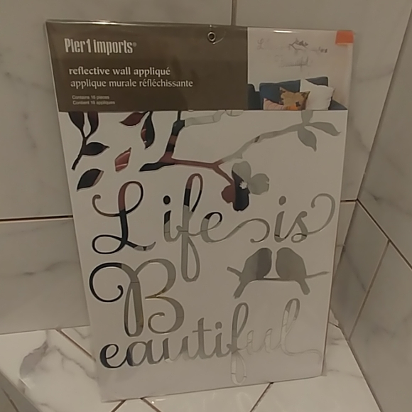 Pier 1 Wall Decor Life Is Beautiful Reflective Wall Applique Poshmark